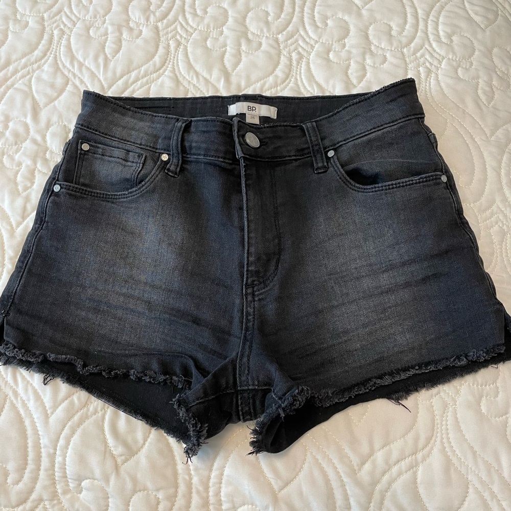 BP black denim shorts size 26